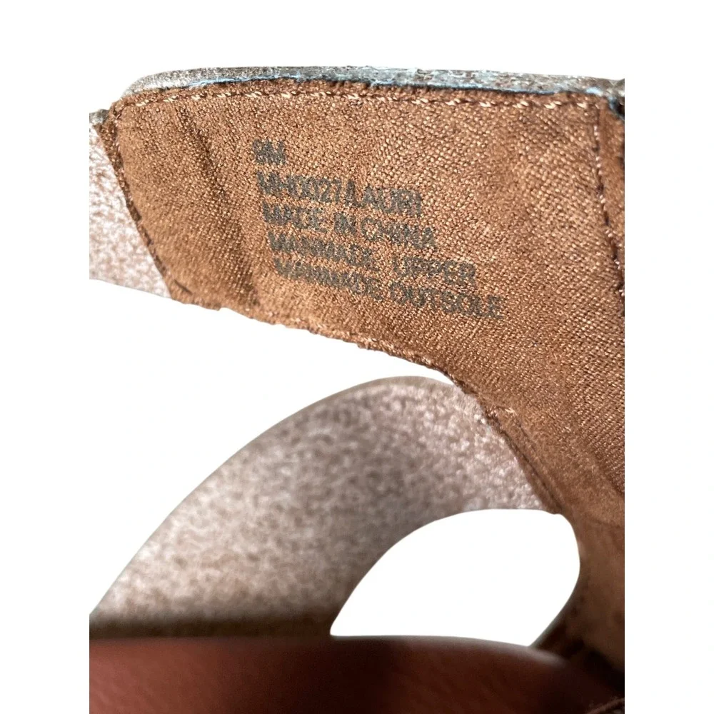 MIA Lauri Cognac Brown Ankle Strap Wedge Sandals MH0021A Size 9